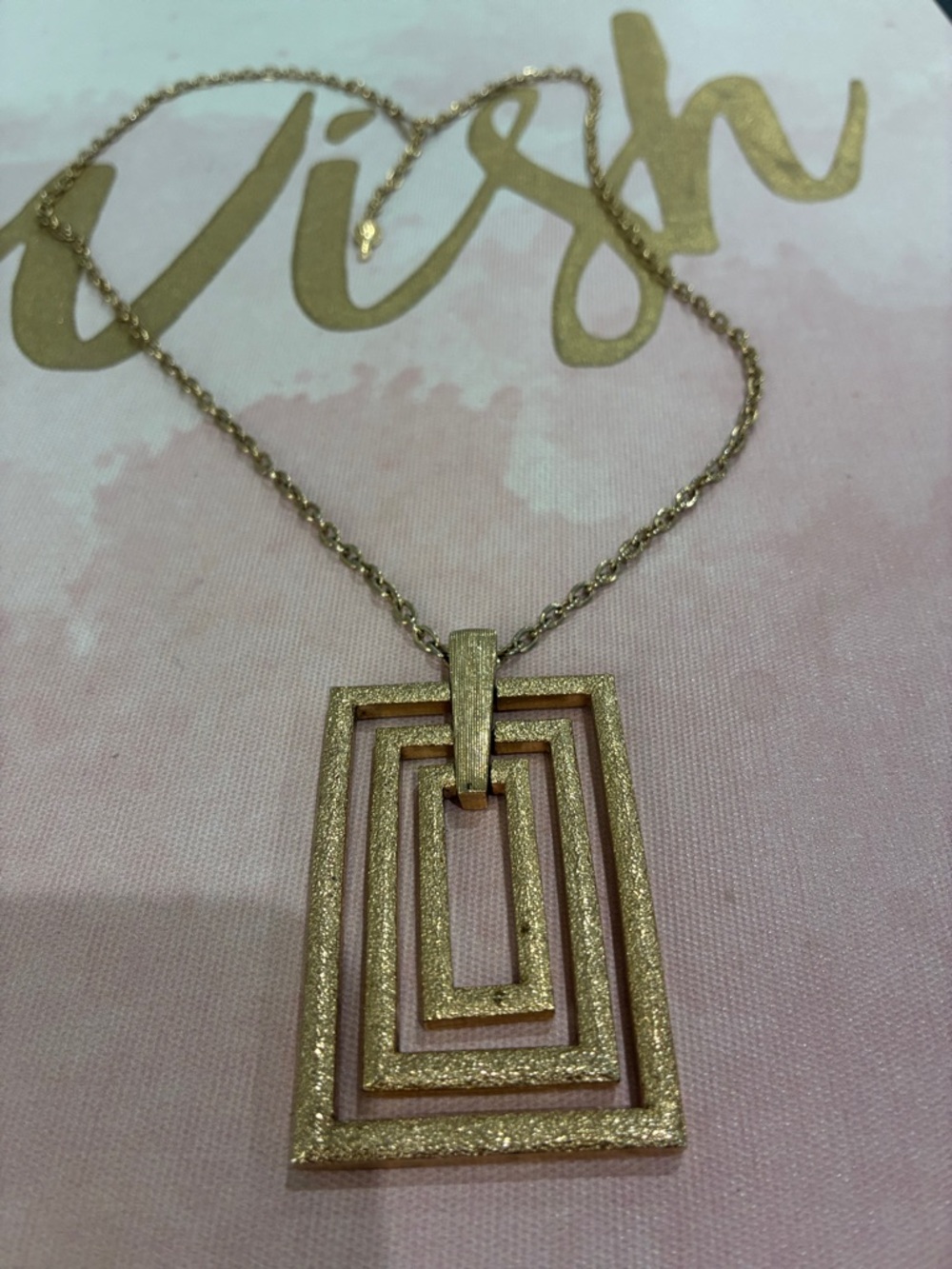 Sarah Coventry Gold-Tone Layered Rectangular Pendant Necklace